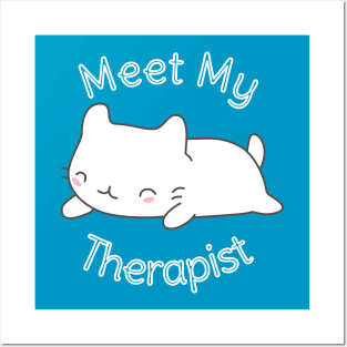 Funny Cat Therapist T-Shirt Posters and Art